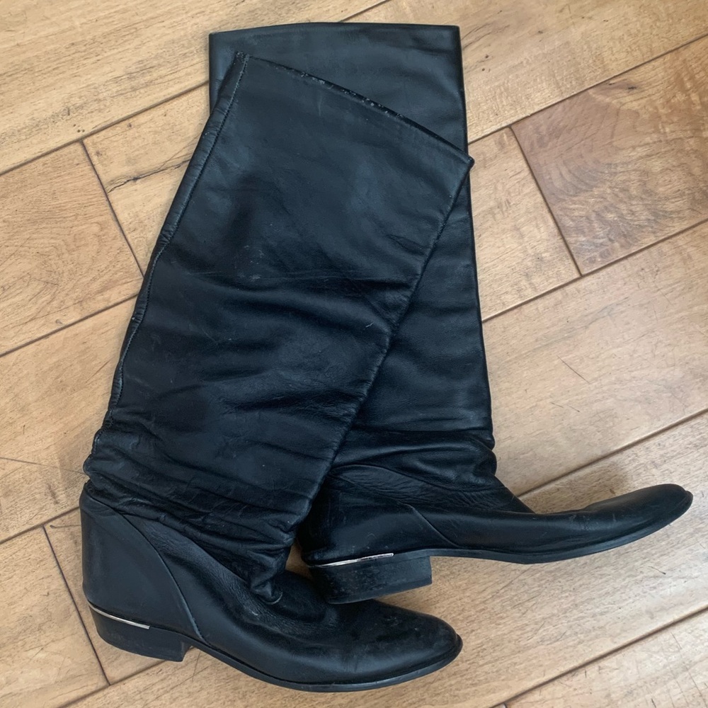 Vintage Sudini Italian Knee High Black Boots 9